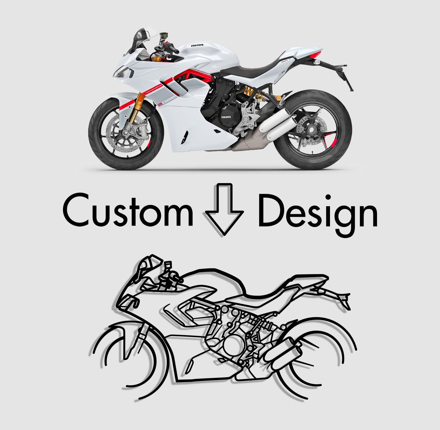 Your Custom Metal Motorcycle Silhouette Metal Wall Art