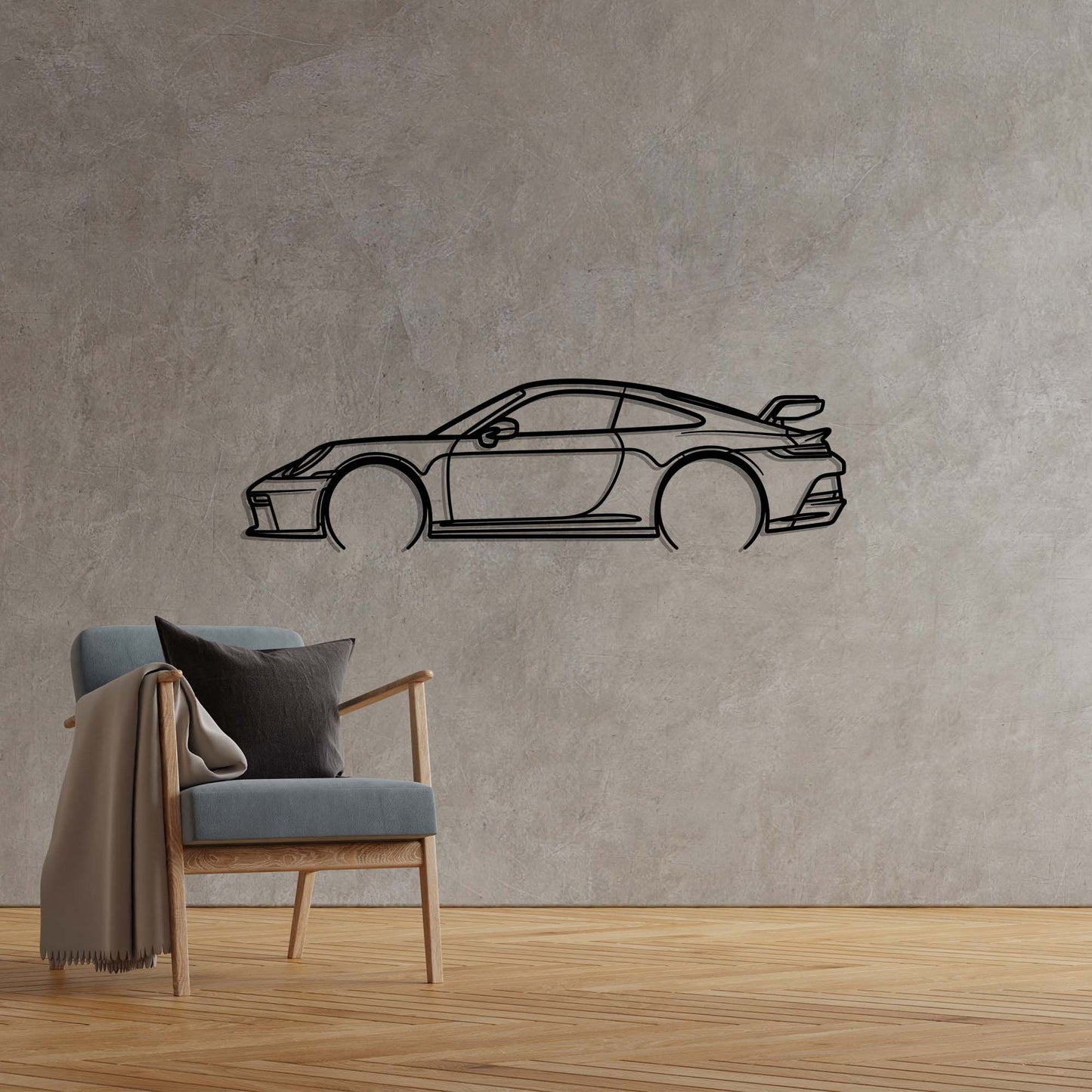 2022 Porsche 911 (992) GT3 Metal Silhouette Metal Wall Art