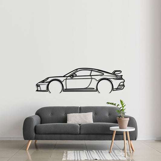 2022 Porsche 911 (992) GT3 Metal Silhouette Metal Wall Art