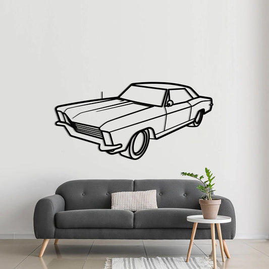 1965 Buick Riviera Metal Silhouette Metal Wall Art