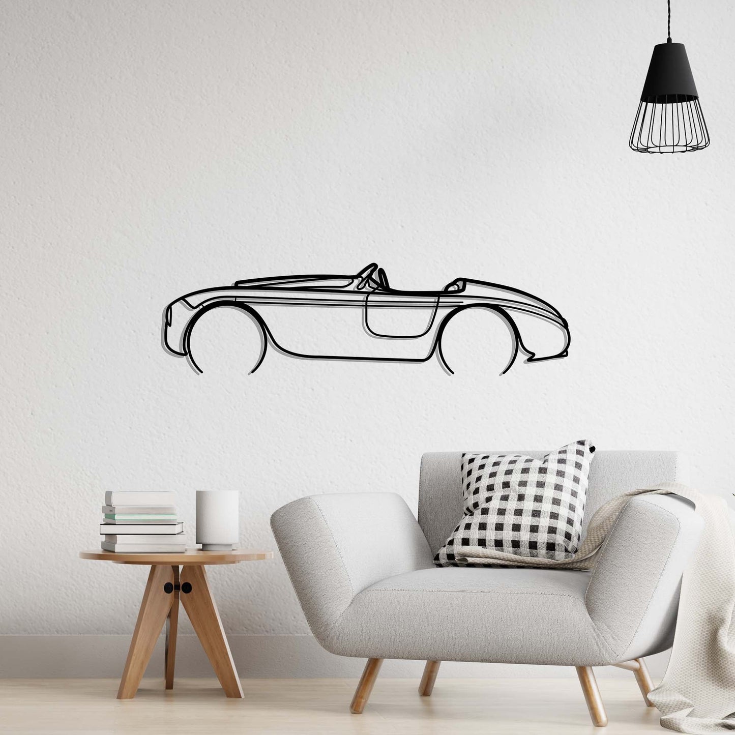 Ferrari 166 MM Metal Silhouette Metal Wall Art