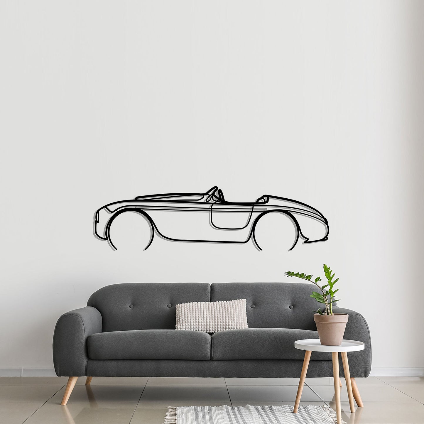 Ferrari 166 MM Metal Silhouette Metal Wall Art