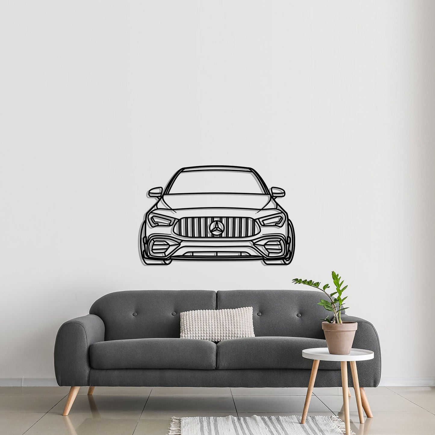 Mercedes CLA 45S Front Metal Silhouette Metal Wall Art