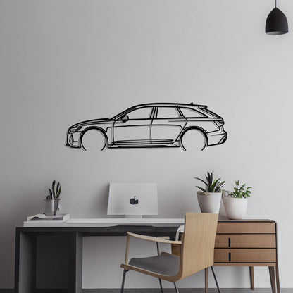 2022 Audi RS6 Metal Silhouette Metal Wall Art