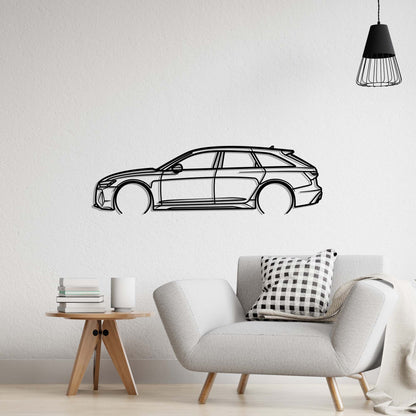 2022 Audi RS6 Metal Silhouette Metal Wall Art