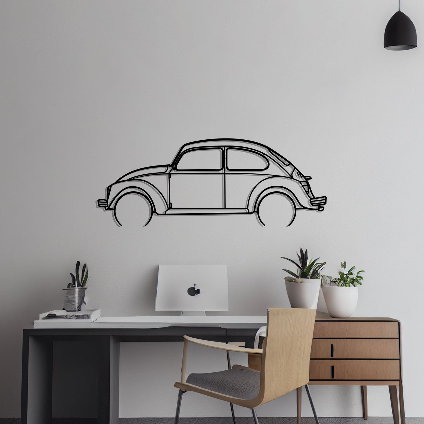 Volkswagen Beetle Metal Silhouette Metal Wall Art