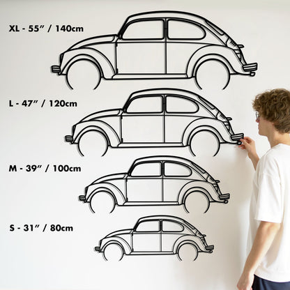 Volkswagen Beetle Metal Silhouette Metal Wall Art