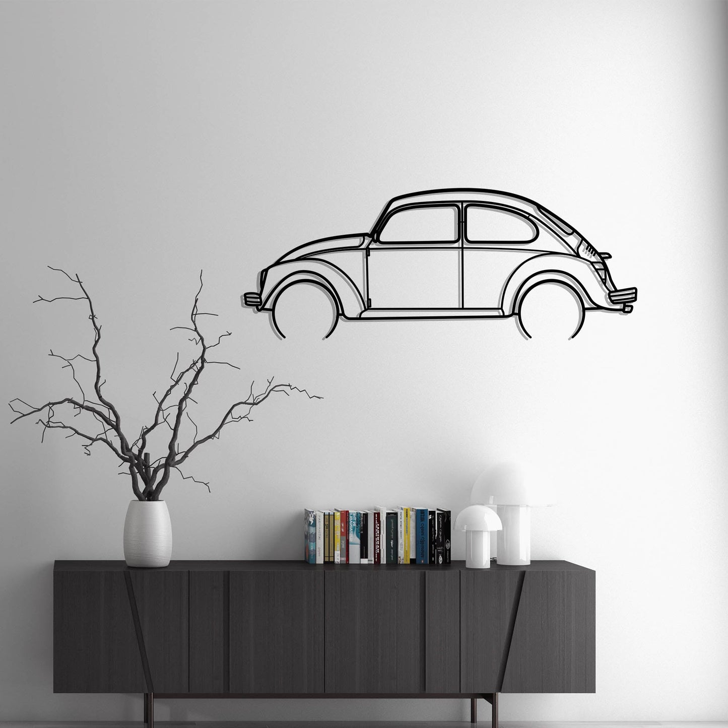 Volkswagen Beetle Metal Silhouette Metal Wall Art