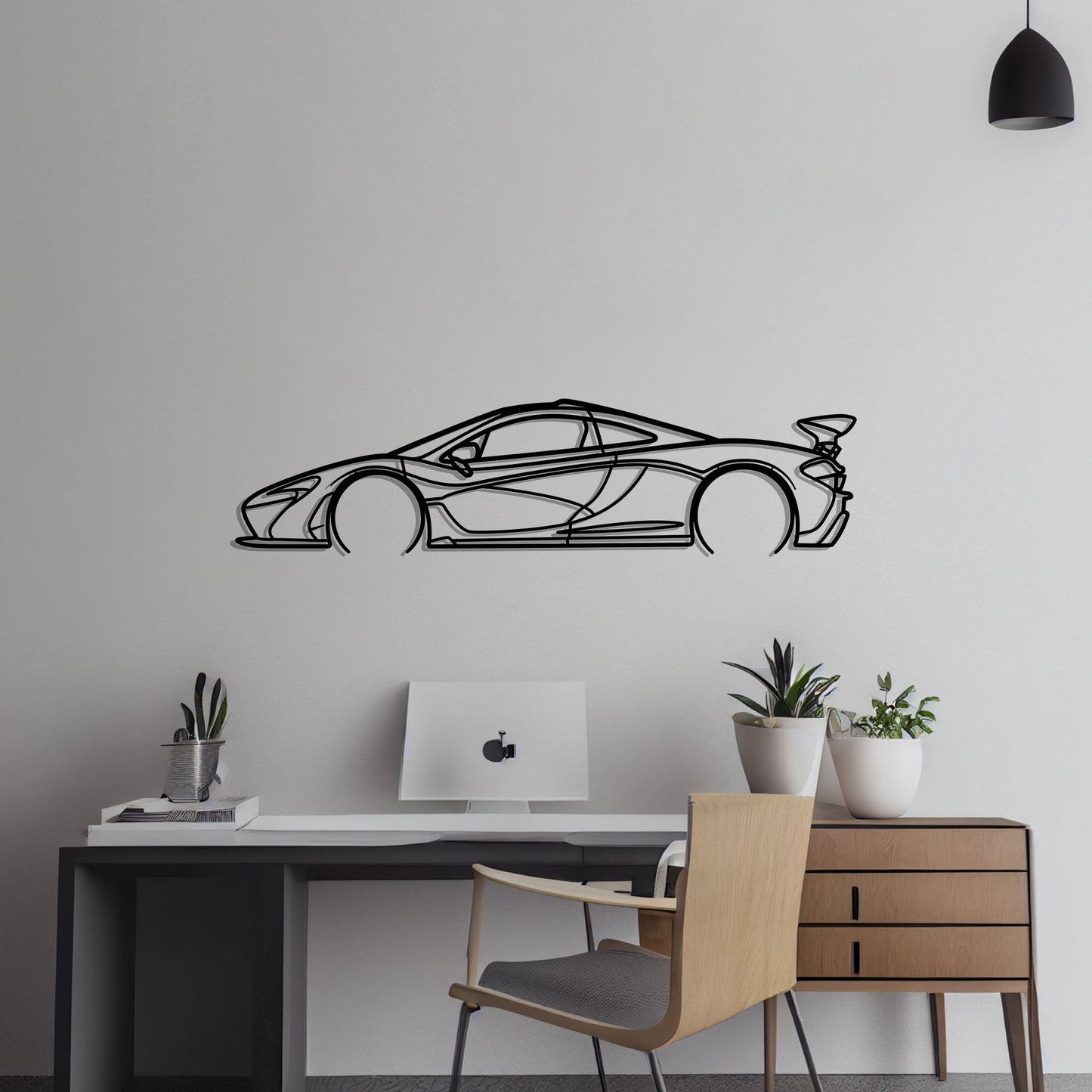 2013 McLaren P1 Metal Silhouette Metal Wall Art