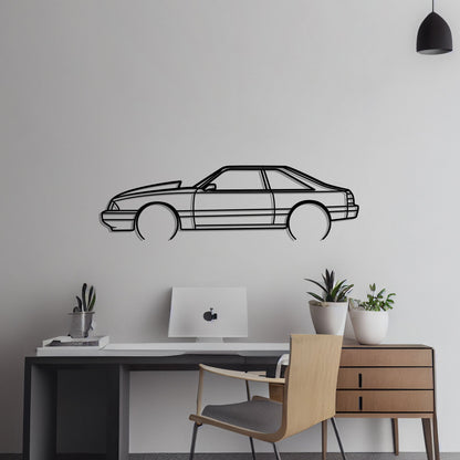 1984 Ford Mustang Foxbody Metal Silhouette Metal Wall Art