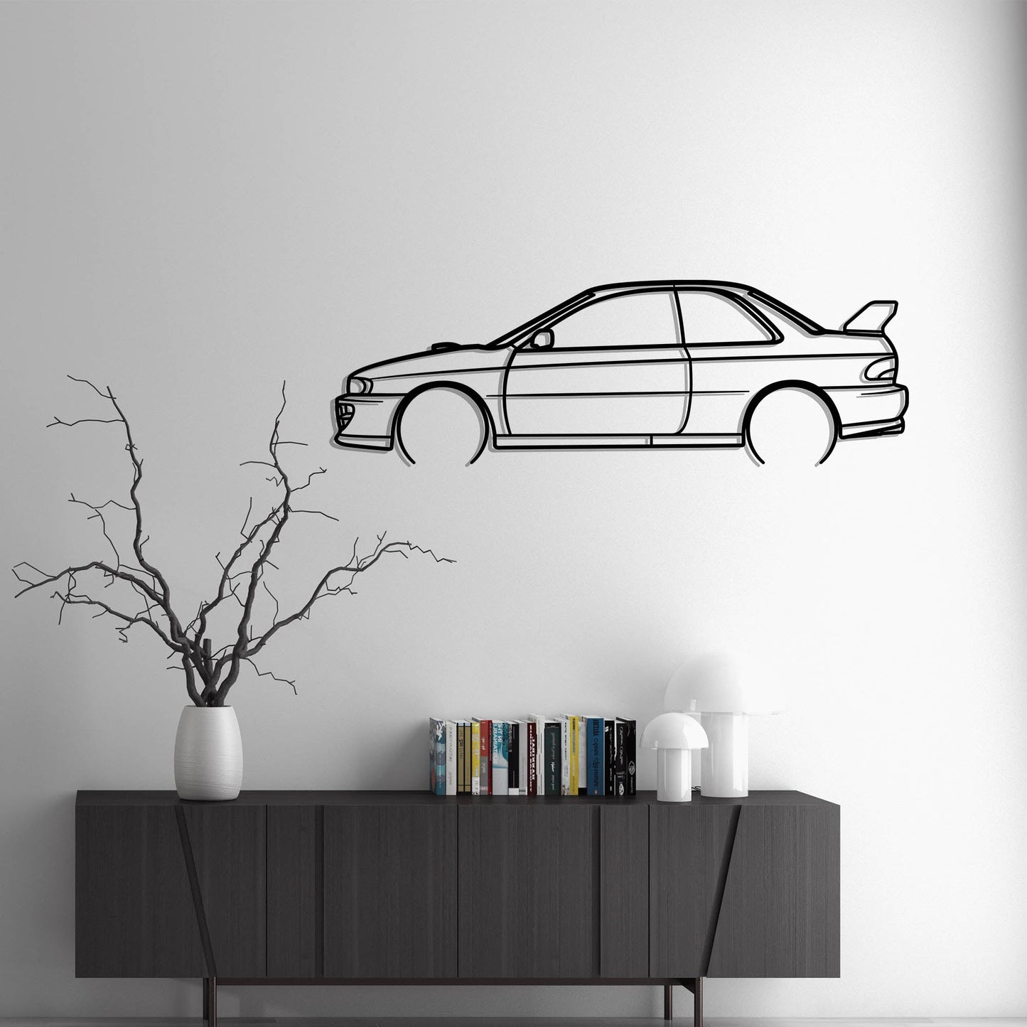 1996 Subaru Impreza GT Turbo Metal Silhouette Metal Wall Art