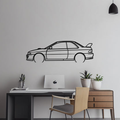 1996 Subaru Impreza GT Turbo Metal Silhouette Metal Wall Art