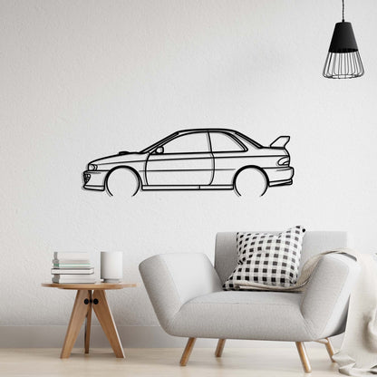 1996 Subaru Impreza GT Turbo Metal Silhouette Metal Wall Art