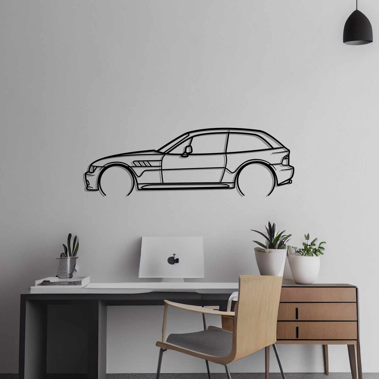 2000 BMW Z3 Coupe Metal Silhouette Metal Wall Art