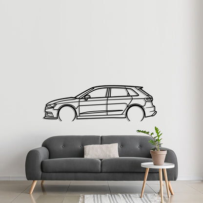 Audi A3 Metal Silhouette Metal Wall Art