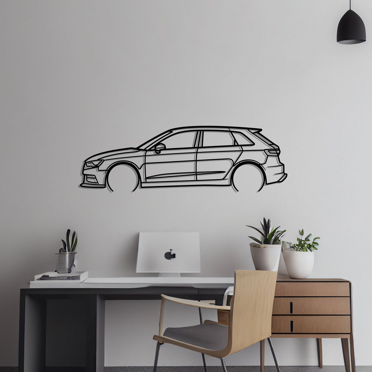 Audi A3 Metal Silhouette Metal Wall Art