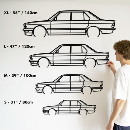 1984 BMW E28 M5 Metal Silhouette Metal Wall Art