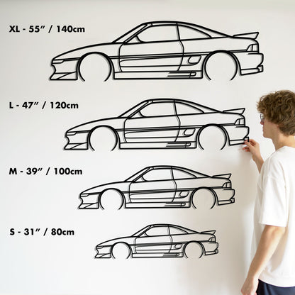 Toyota MR2 Metal Silhouette Metal Wall Art