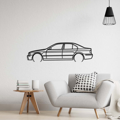 BMW E39 M5 Metal Silhouette Metal Wall Art