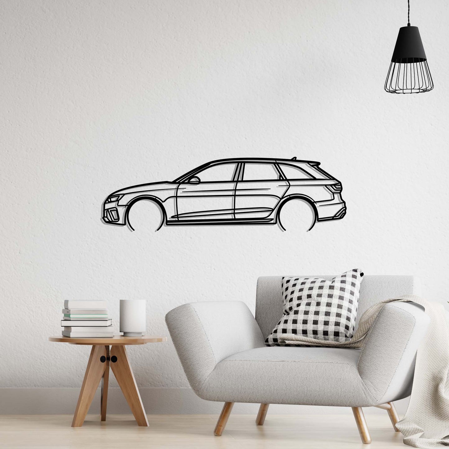 2020 Audi RS4 Avant Metal Silhouette Metal Wall Art