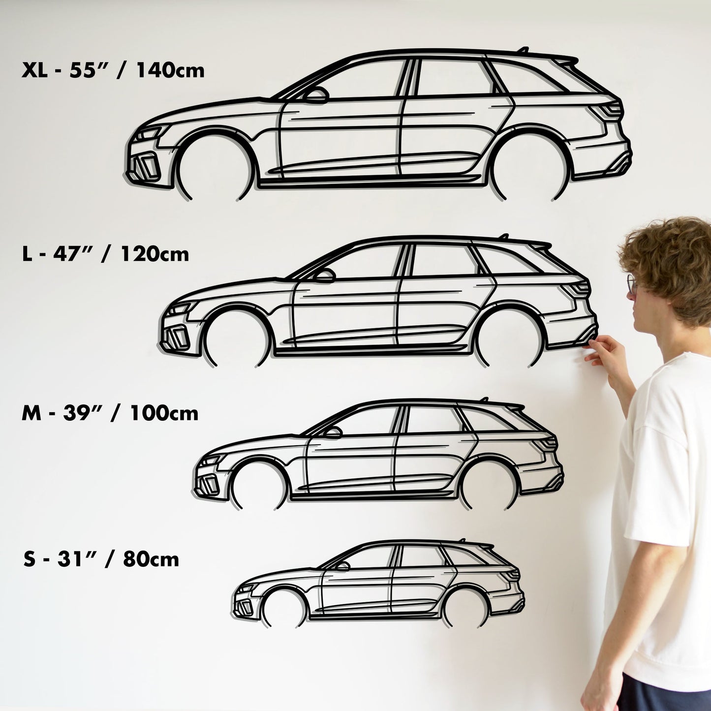 2020 Audi RS4 Avant Metal Silhouette Metal Wall Art