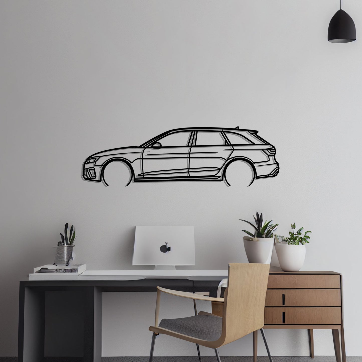 2020 Audi RS4 Avant Metal Silhouette Metal Wall Art