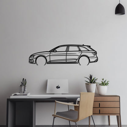 2020 Audi RS4 Avant Metal Silhouette Metal Wall Art