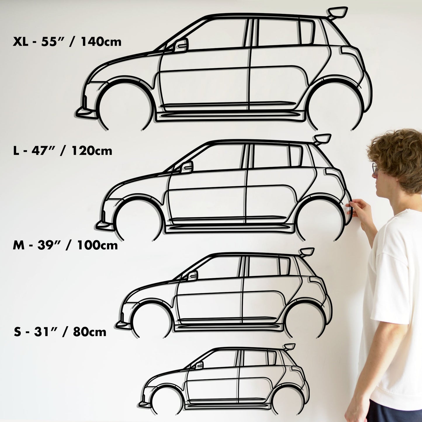 2008 Suzuki Swift Sport Metal Silhouette Metal Wall Art