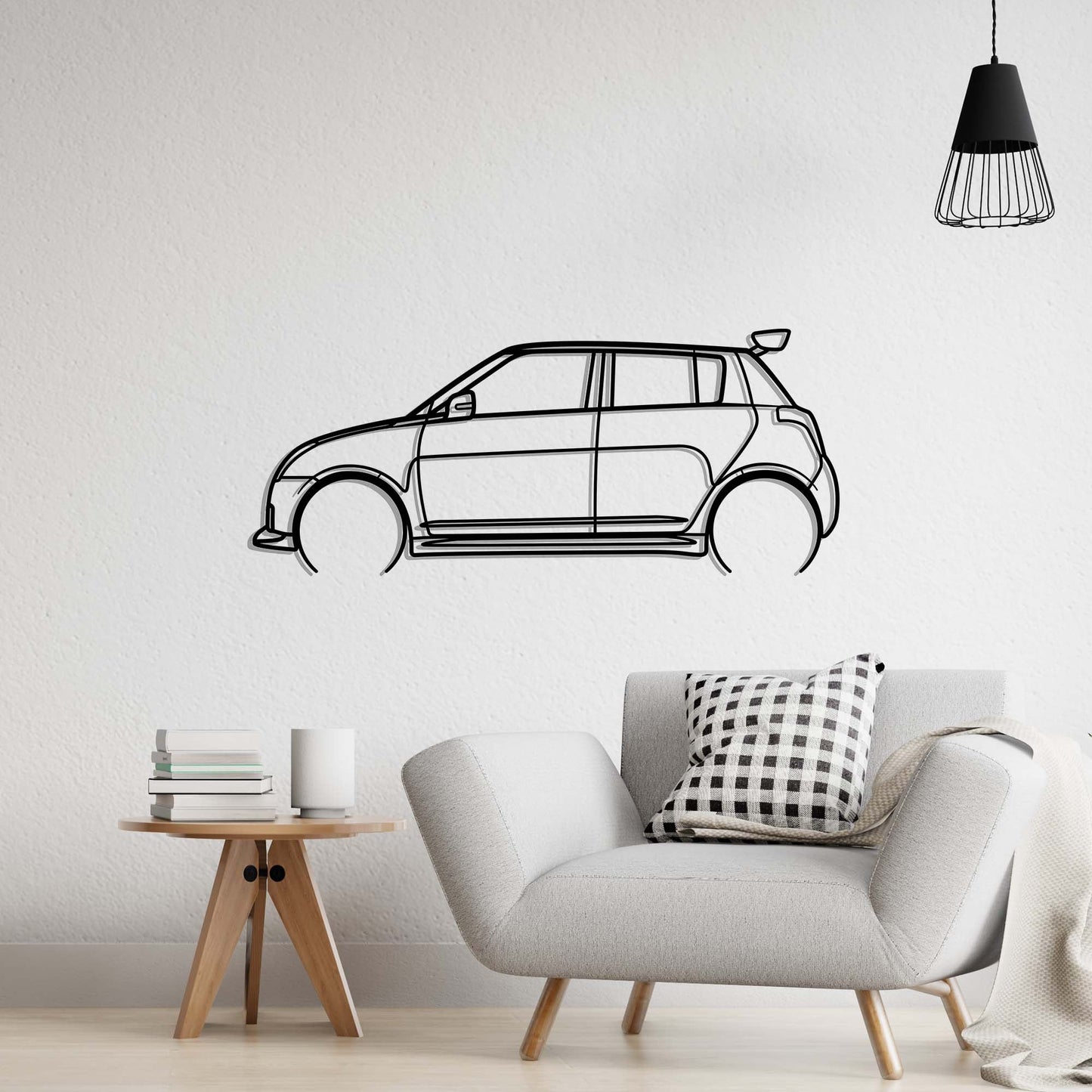 2008 Suzuki Swift Sport Metal Silhouette Metal Wall Art