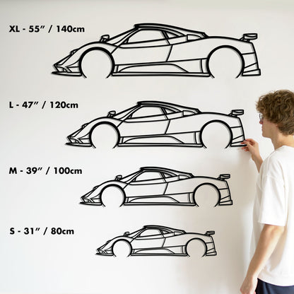 Pagani Zonda Cinque Metal Silhouette Metal Wall Art