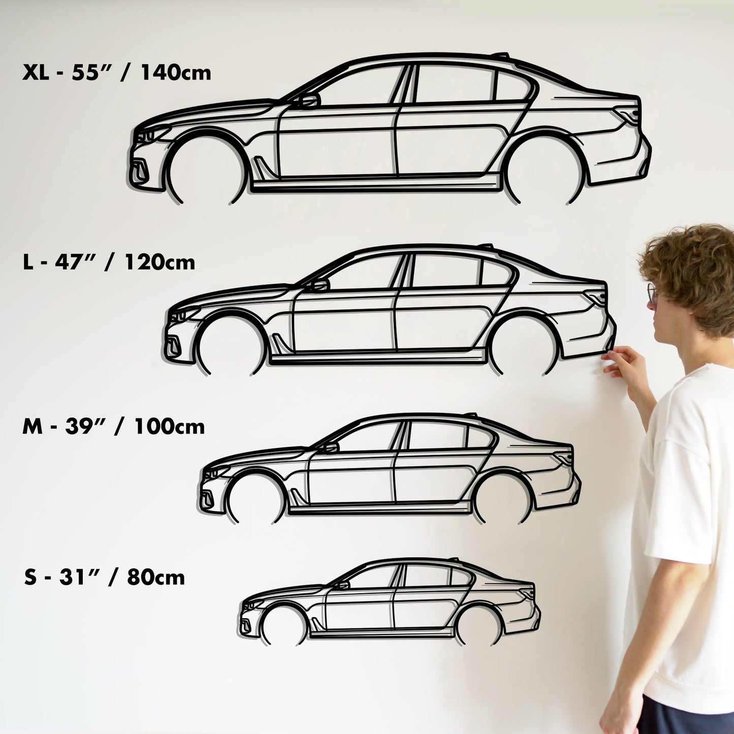 2018 BMW 750Li G12 Metal Silhouette Metal Wall Art