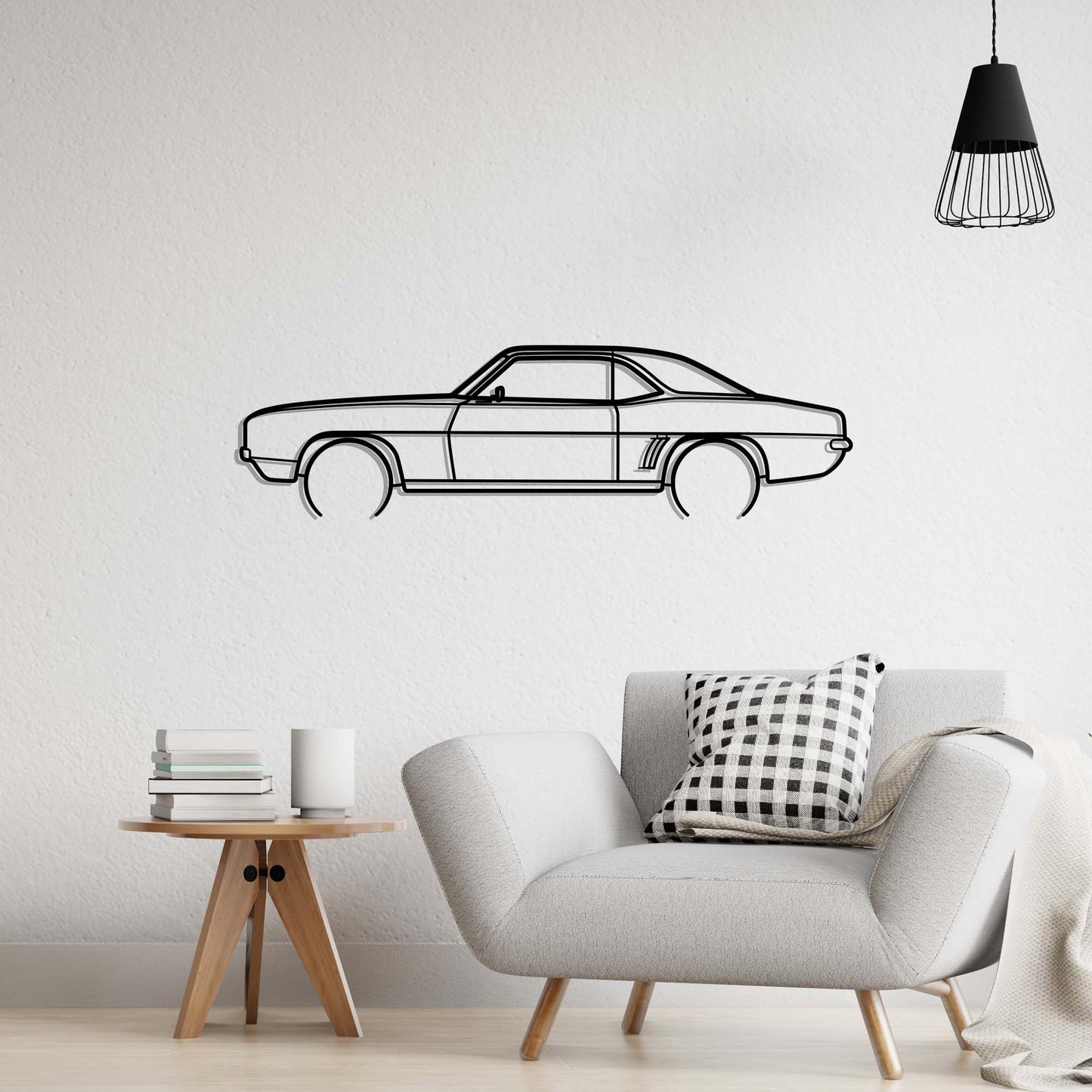 1969 Chevrolet Camaro Metal Silhouette Metal Wall Art