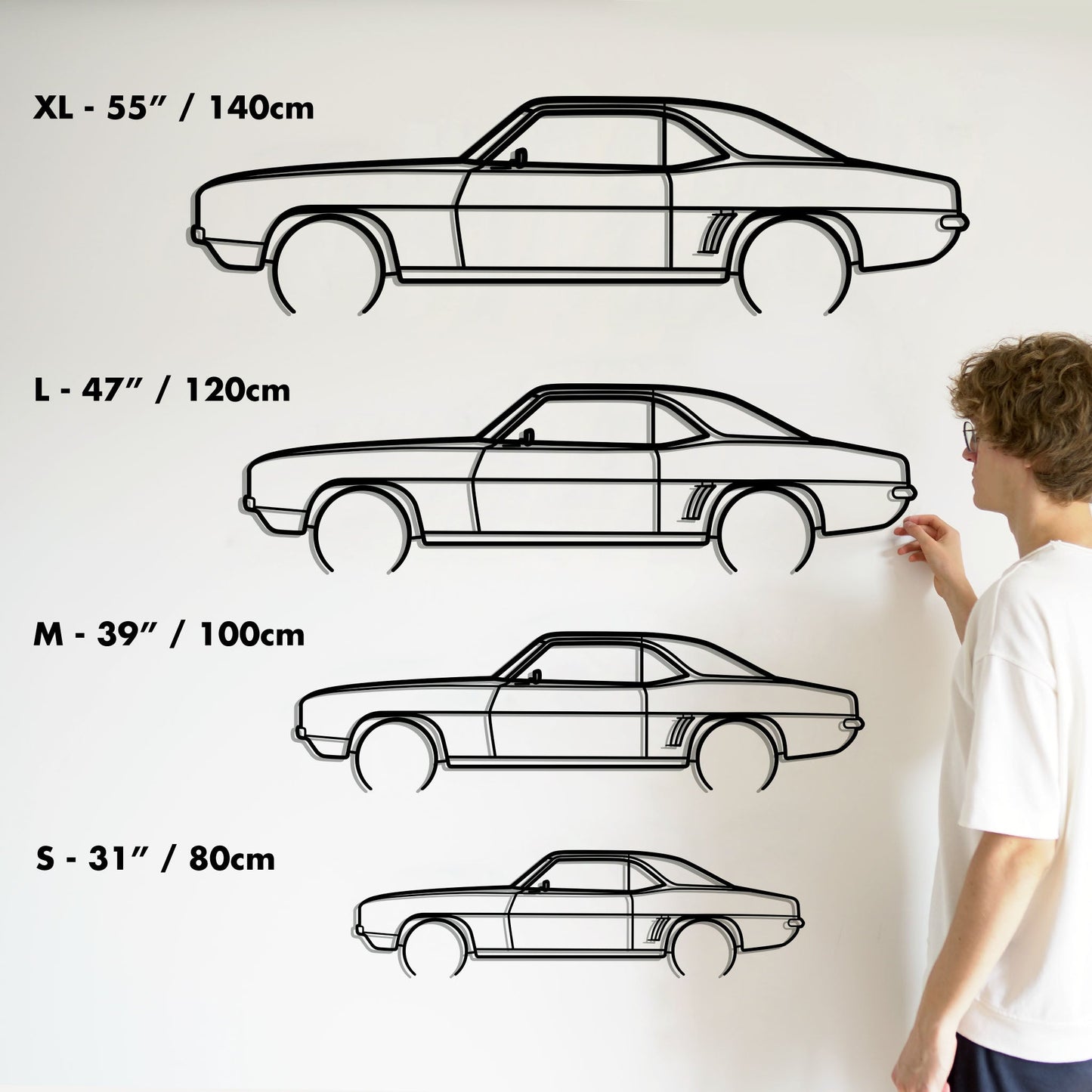 1969 Chevrolet Camaro Metal Silhouette Metal Wall Art