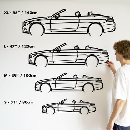 2023 Mercedes-Benz C300 Convertibile Metal Silhouette Metal Wall Art