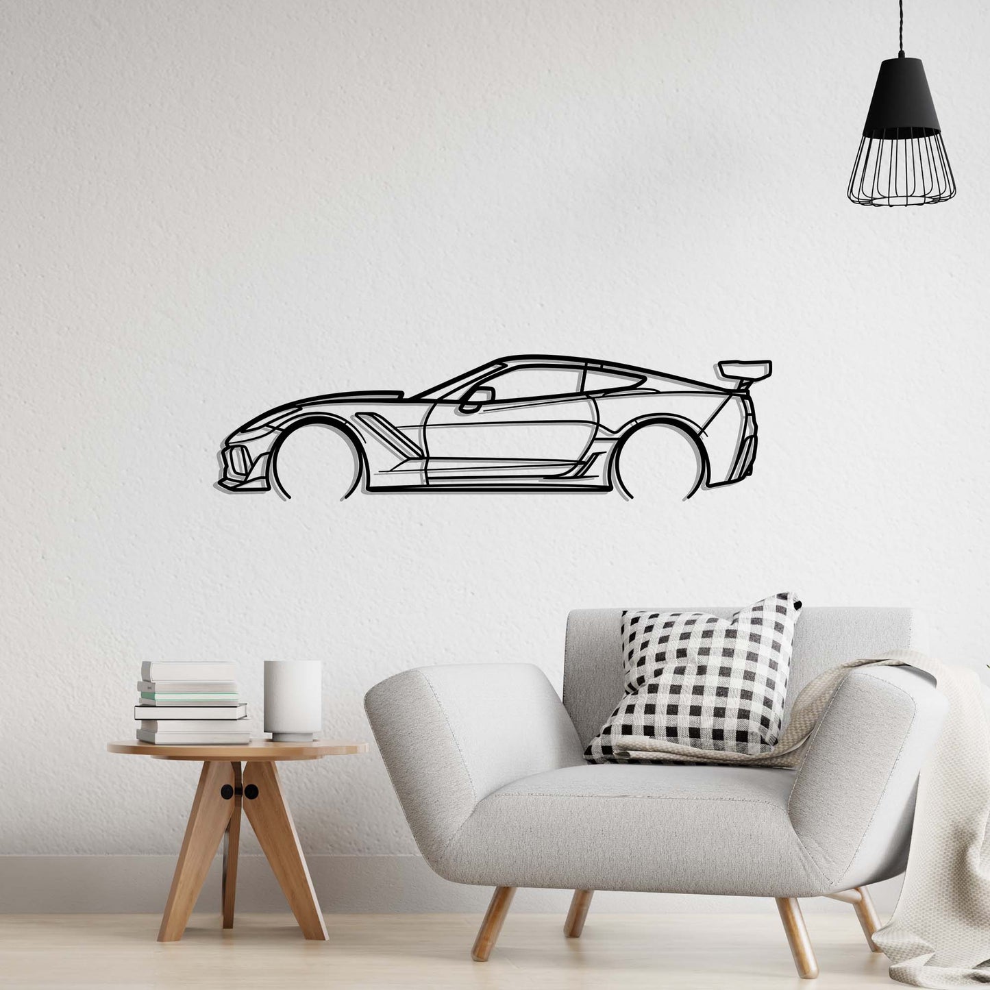 2019 Chevrolet Corvette ZR1 C7 Metal Silhouette Metal Wall Art