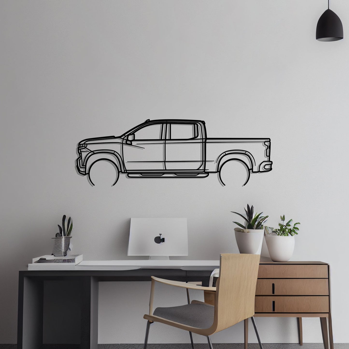 2020 Chevrolet Silverado Trail Boss Metal Silhouette Metal Wall Art