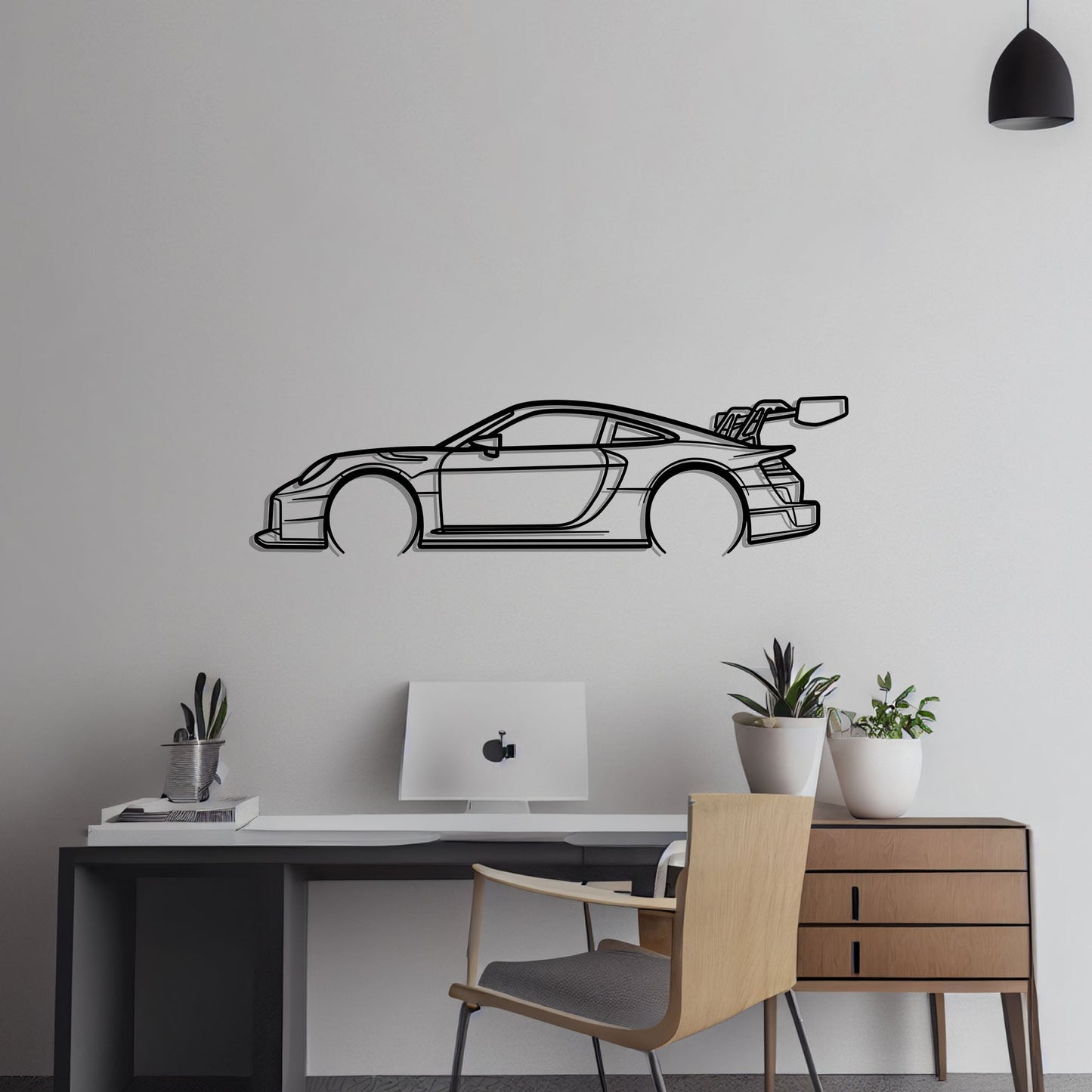 Porsche 911 GT2 RS Clubsport 25 Metal Silhouette Metal Wall Art