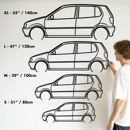 1996 Volkswagen Polo 3 6N SE Metal Silhouette Metal Wall Art