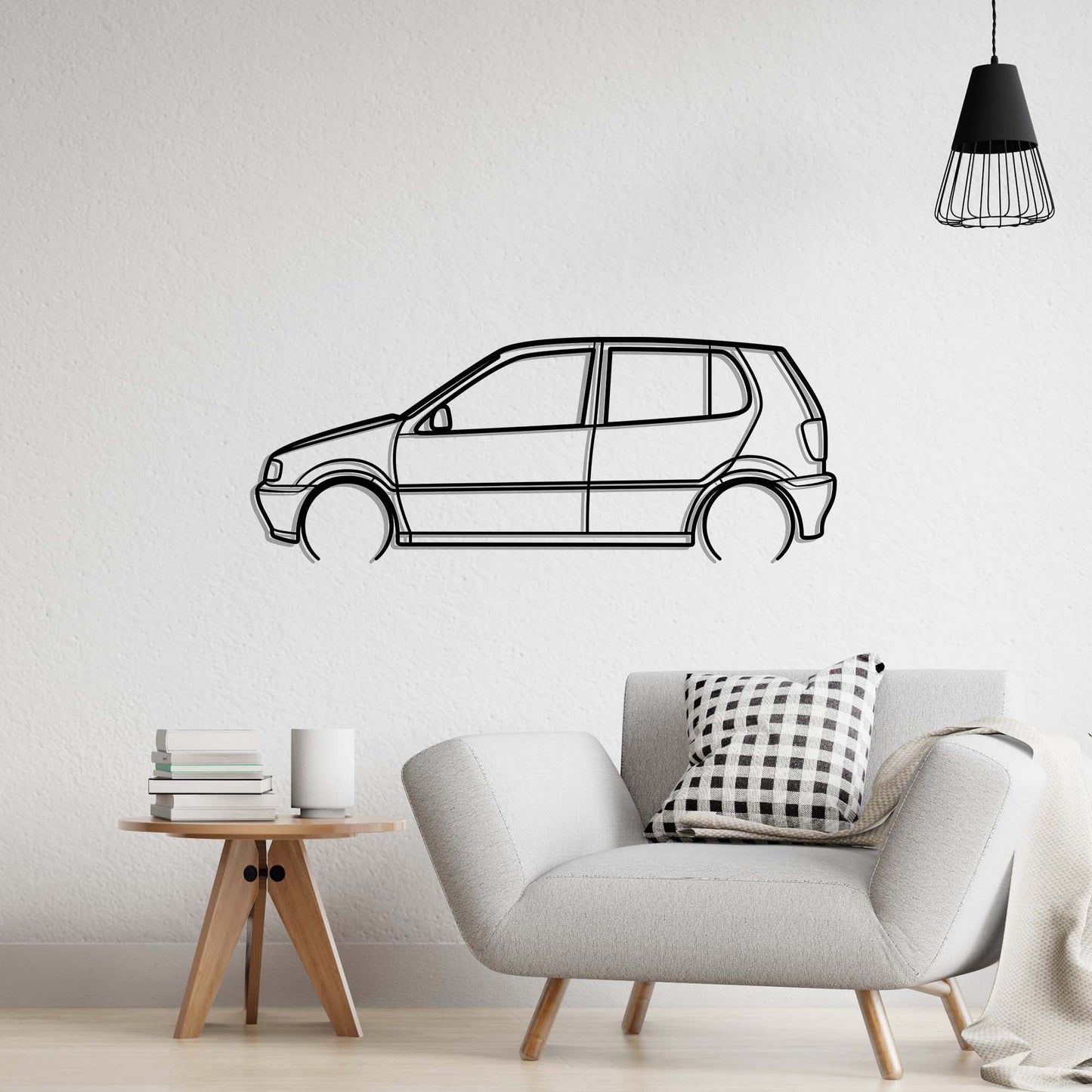 1996 Volkswagen Polo 3 6N SE Metal Silhouette Metal Wall Art