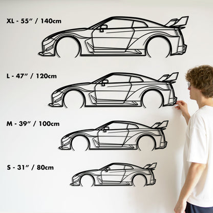 2020 Nissan GT-R R35 Liberty Walk Metal Silhouette Metal Wall Art