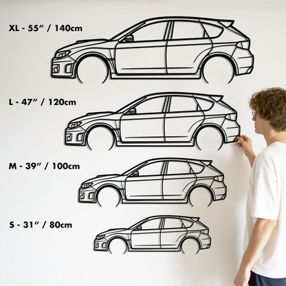 2014 Subaru Impreza WRX STI Hatchback Metal Silhouette Metal Wall Art