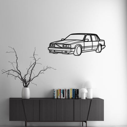 1988 Volvo 744 Diagonal Metal Silhouette Metal Wall Art