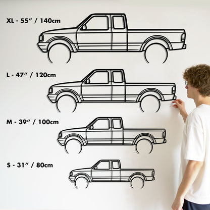 1994 Ford Ranger Metal Silhouette Metal Wall Art