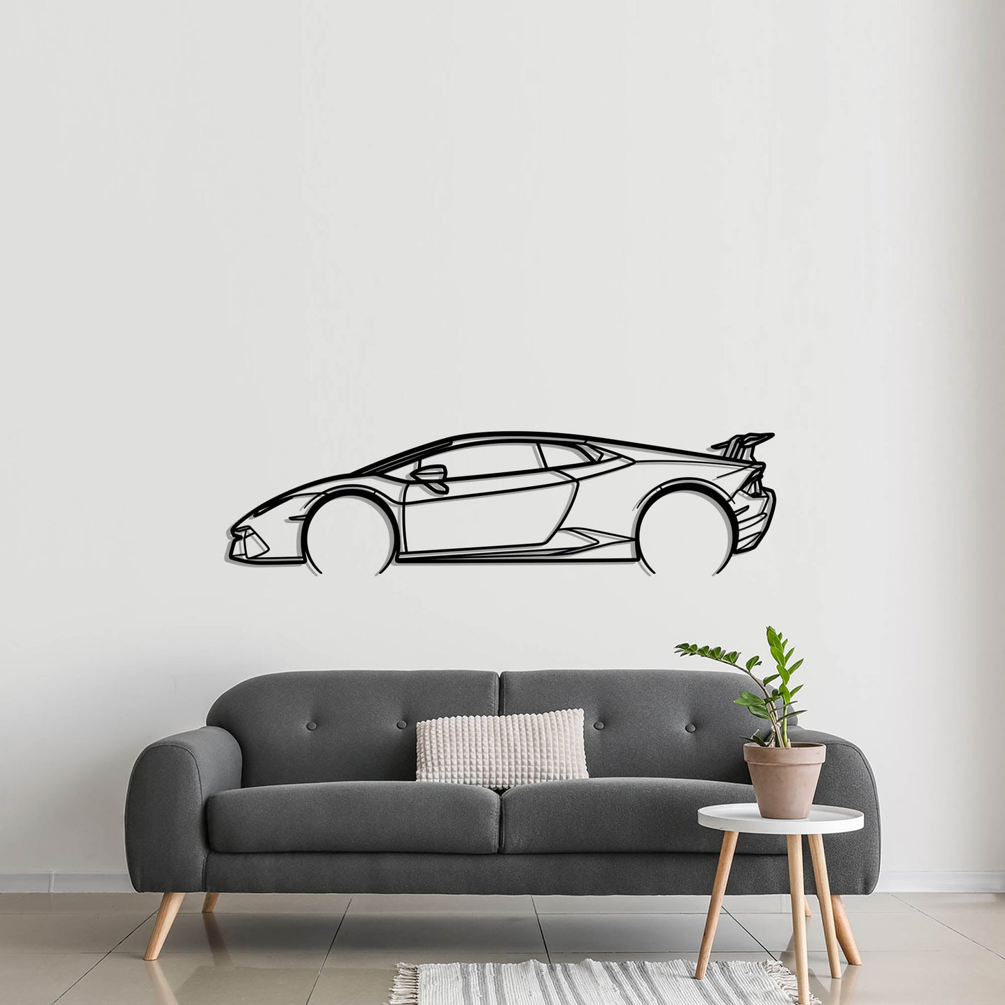 Lamborghini Huracan Performante Metal Silhouette Metal Wall Art