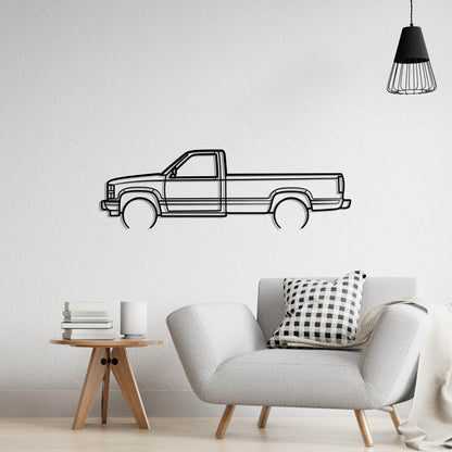 1993 Chevrolet Silverado Single Cab Metal Silhouette Metal Wall Art