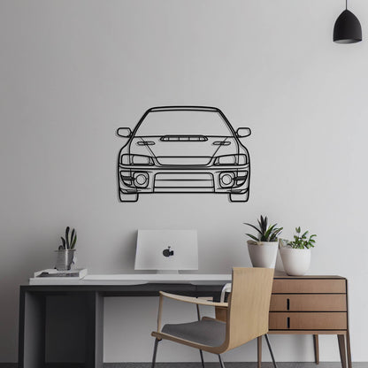 1999 Subaru Impreza WRX Front Metal Silhouette Metal Wall Art