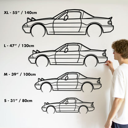 1997 Mazda Miata MX-5 NA Metal Silhouette Metal Wall Art