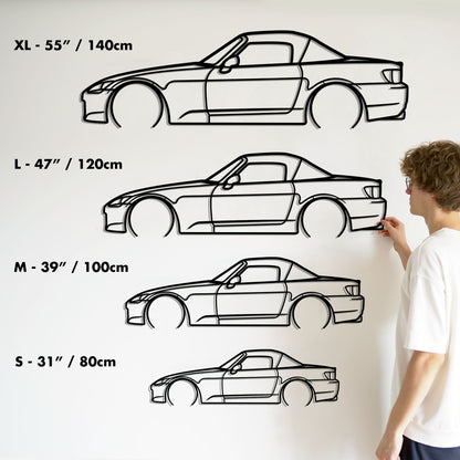 2004 Honda S2000 Metal Silhouette Metal Wall Art