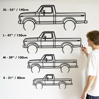 1978 Ford F-100 Metal Silhouette Metal Wall Art