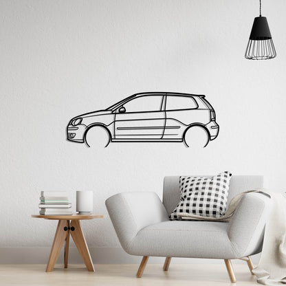 2007 Volkswagen Polo GTI 9N3 Metal Silhouette Metal Wall Art